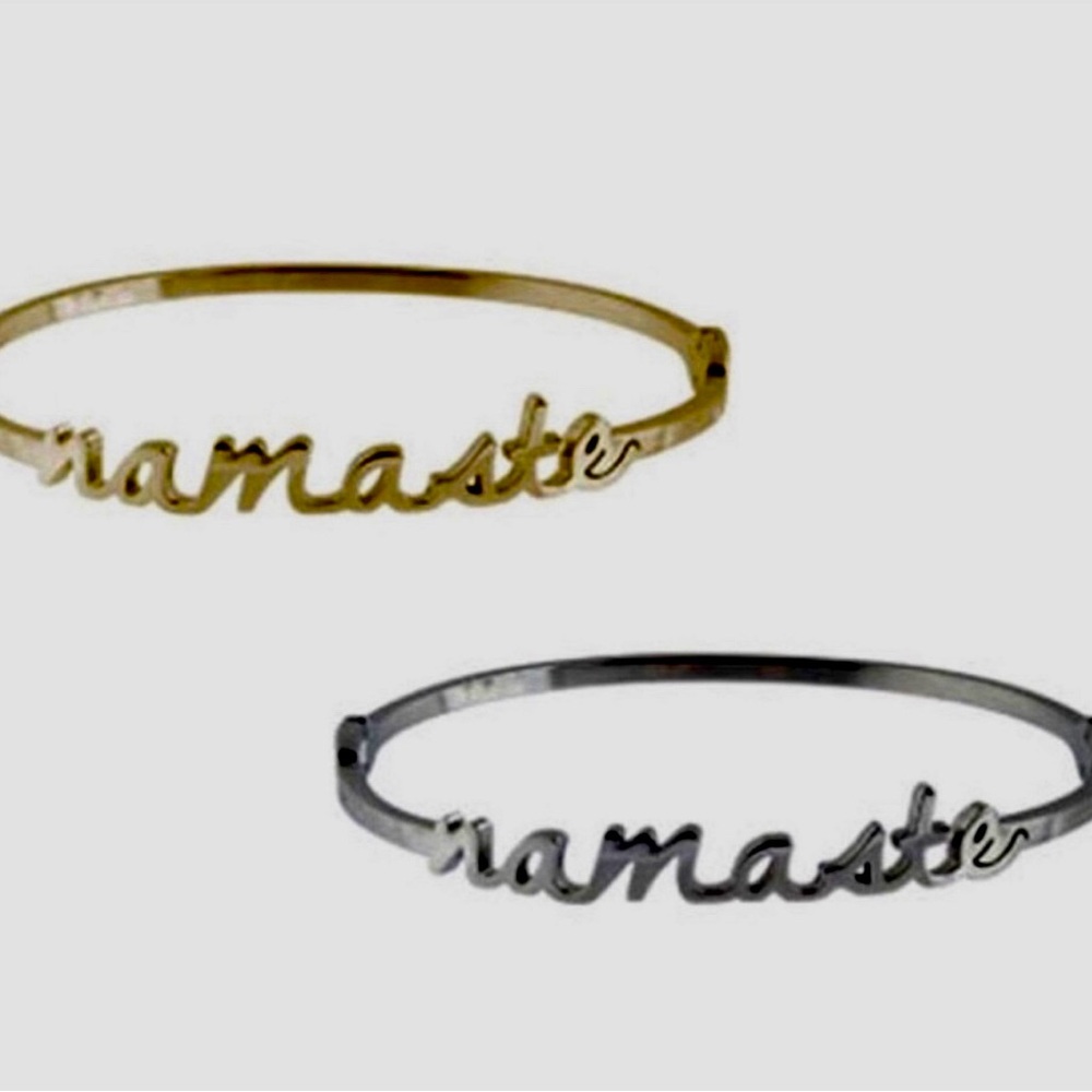 Namaste Word Bracelet in Gold or Silver-Boutique